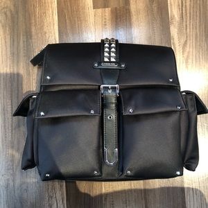 Michael Kors Olivia Medium Studded Satin Backpack